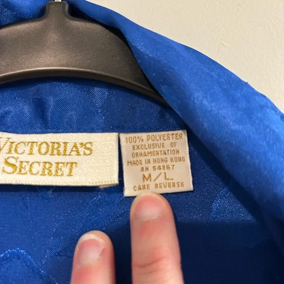 Vintage Gold Label Victoria's Secret Vibrant Blue Robe - Picture 5 of 7